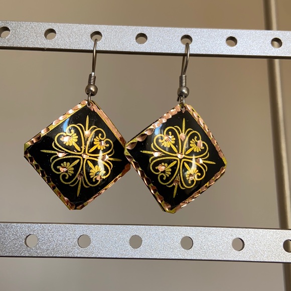 Handmade Turkish Copper Earrings - Picture 1 of 5